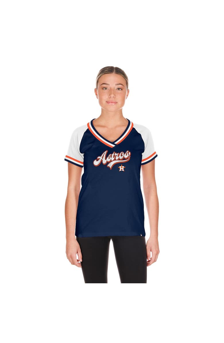 New Era Women's New Era Navy Houston Astros Gameday Raglan V-Neck T-Shirt, Alternate, color, 