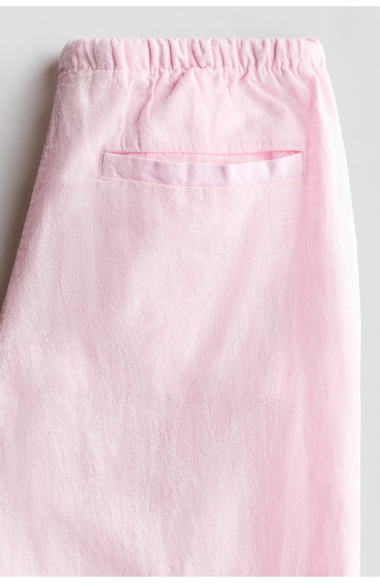 H&M Linen-blend Trousers, Alternate, color, Light Pink
