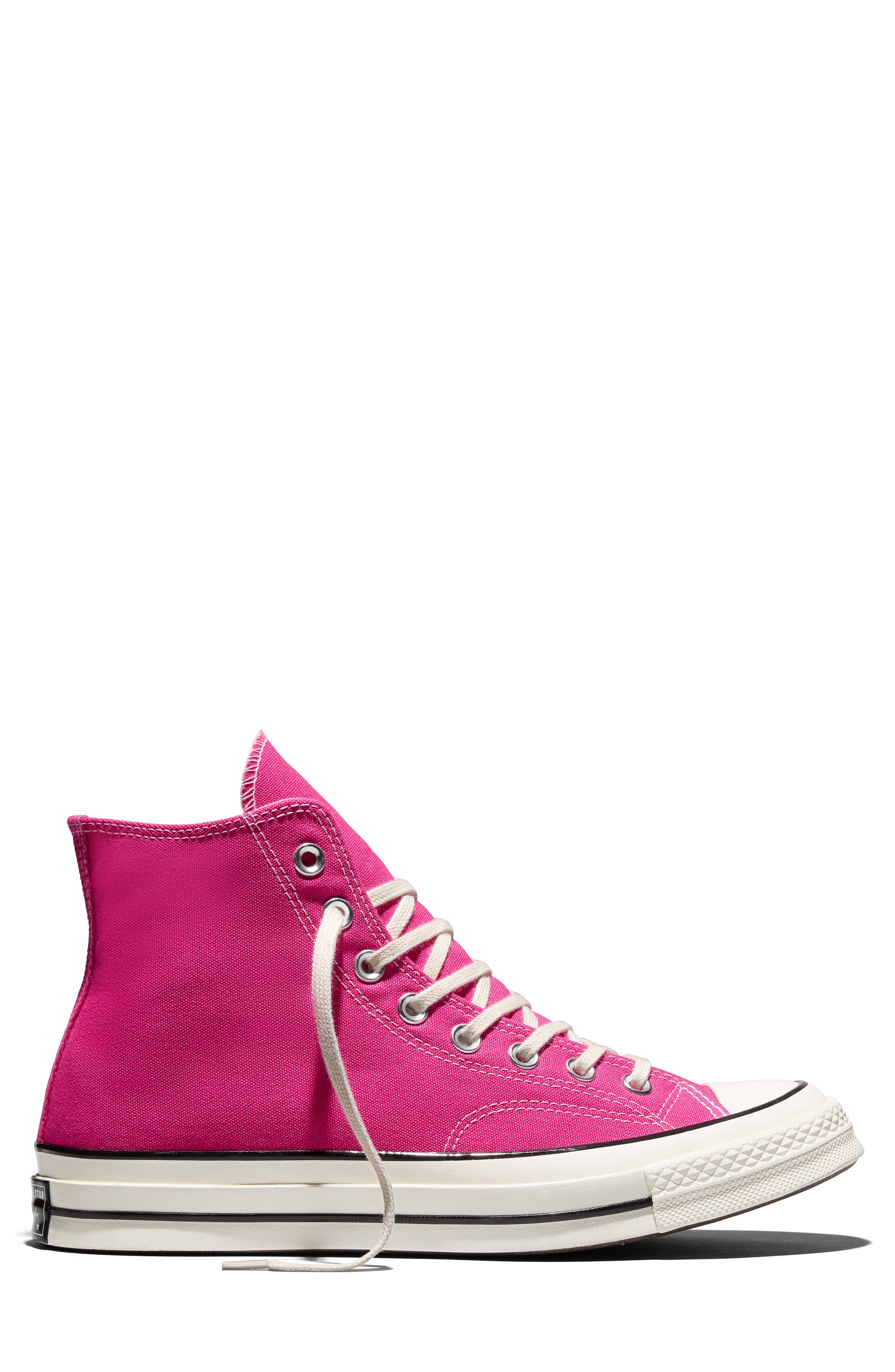 Chuck 70 High Top Sneaker, Alternate, color, ROUGH RASPBERRY/ EGRET/ BLACK