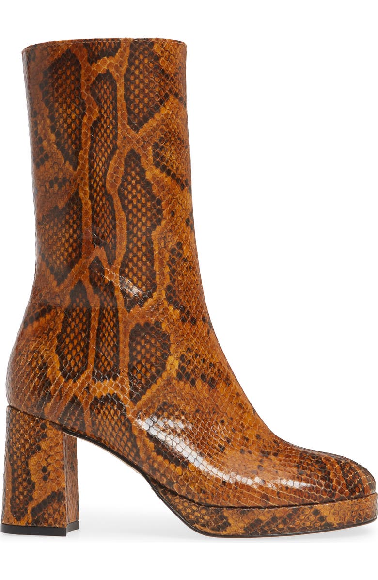Miista Carlota Snake Embossed Bootie, Alternate, color,