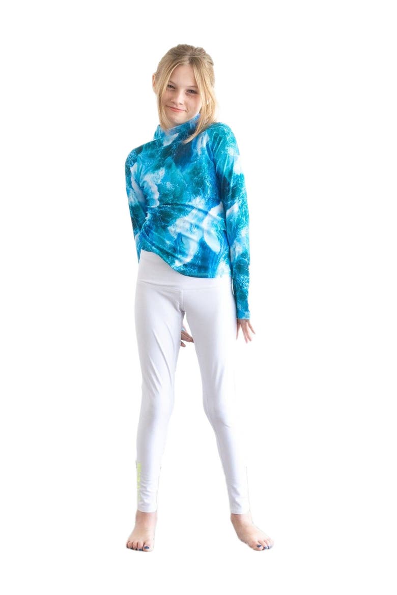 Girls' Rash Guard Swim Top - UPF 50+, Alternate, color, Aqua Tone