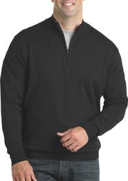 Harbor Bay by DXL Big & Tall Quarter-Zip Pullover Sweater
