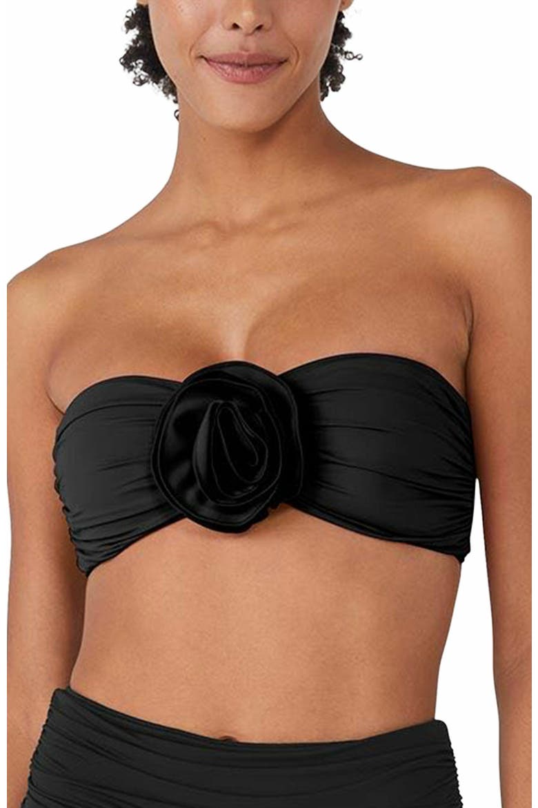 Bandeau Bra Bikini Swim Top, Main, color, Black
