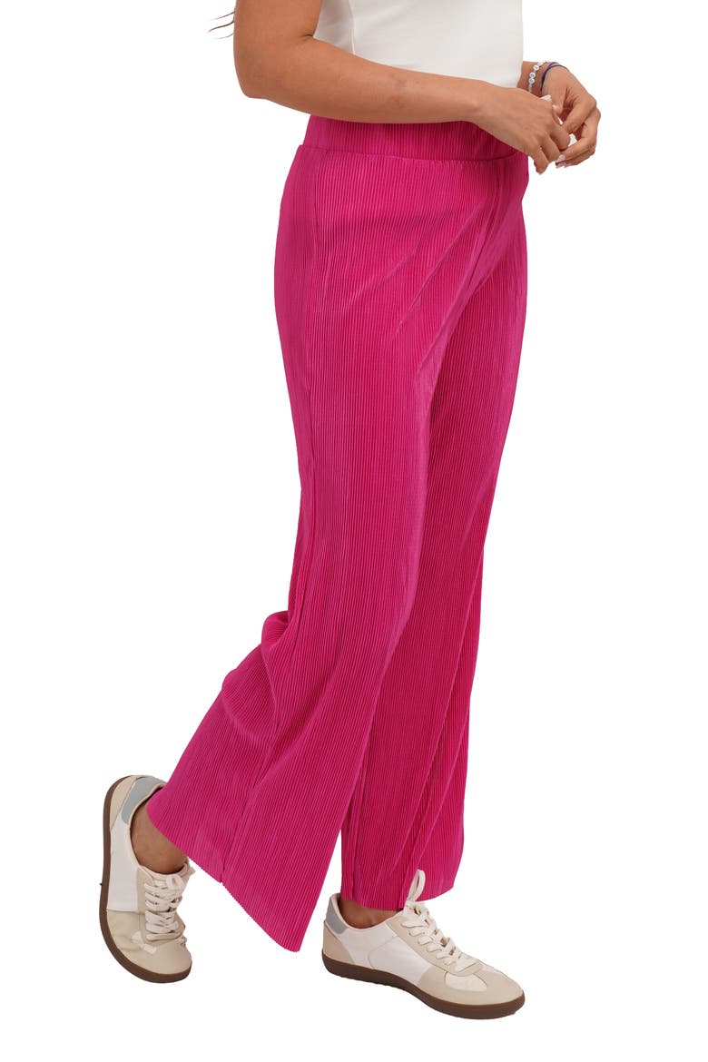 Plisse Wide Leg Pants, Alternate, color, MALIBU PINK