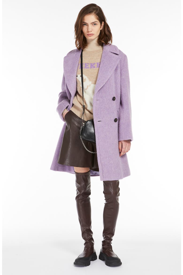 Hello Virgin Wool Blend Coat, Alternate, color, LILAC