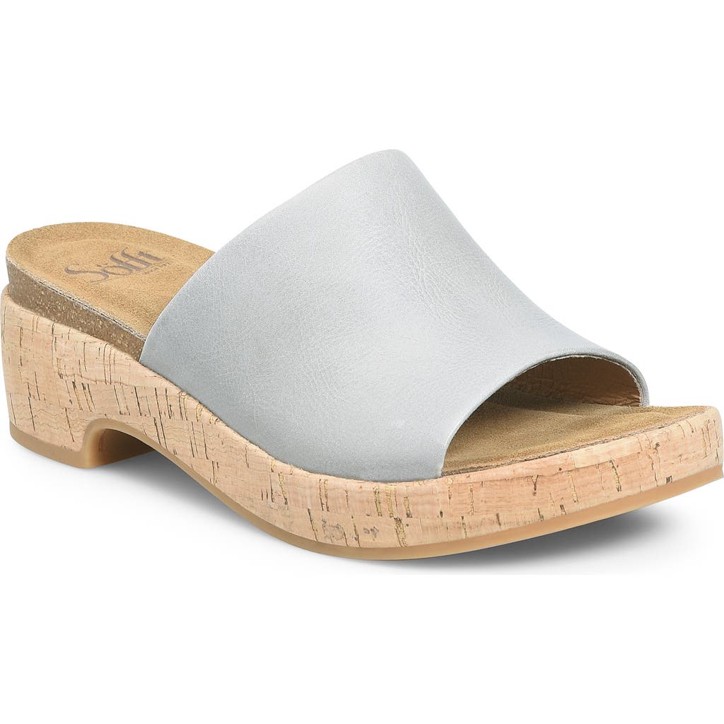 Söfft Cass Platform Slide Sandal In Chambray