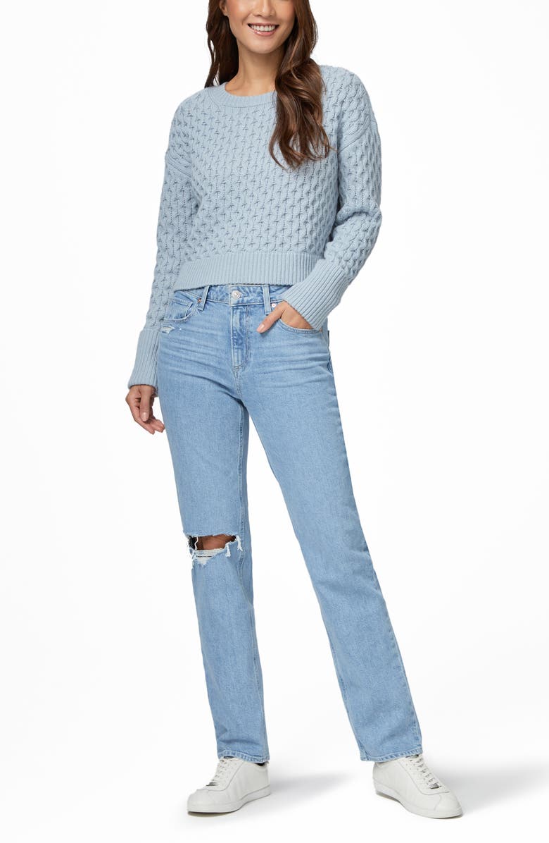 PAIGE Noella Ripped High Waist Relaxed Straight Leg Jeans, Alternate, color, 