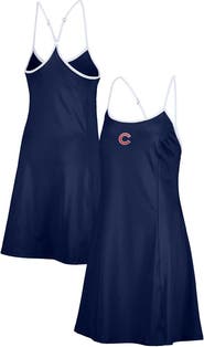 LUSSO Women's Lusso  Navy Chicago Cubs Nakita Strappy Scoop Neck Dress
