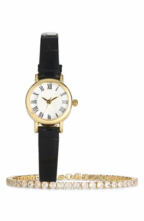 Leather Strap Watch Gift Set