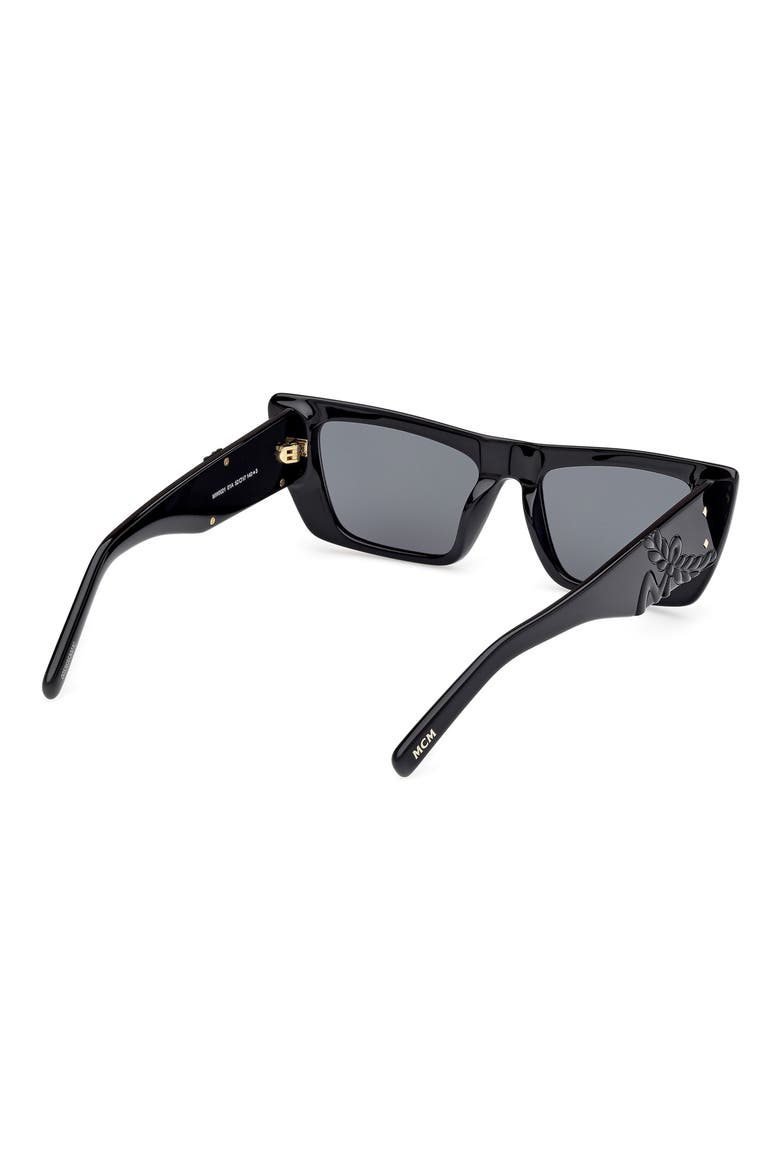 52mm Cat Eye Sunglasses, Alternate, color, SHINY BLACK / SMOKE