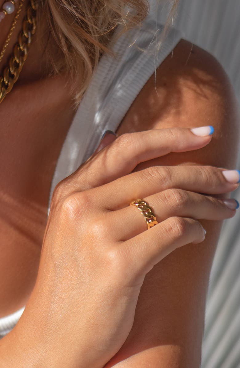 Nialaya Skyfall Chain Ring, Alternate, color, Gold