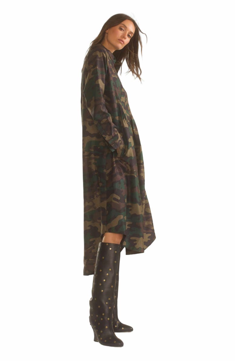 Cynthia Rowley Silk Taffeta Shirt Dress, Alternate, color, 