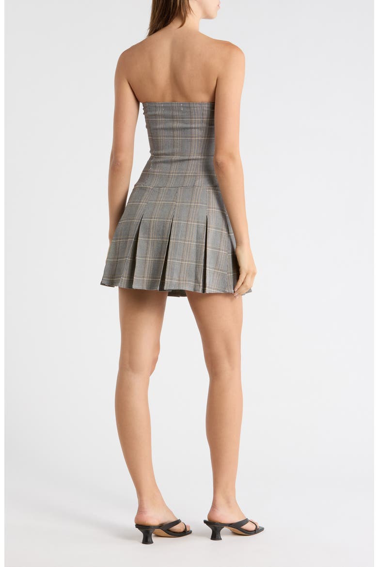 Drop Waist Strapless Minidress, Alternate, color, GREY/ BLACK GOLD