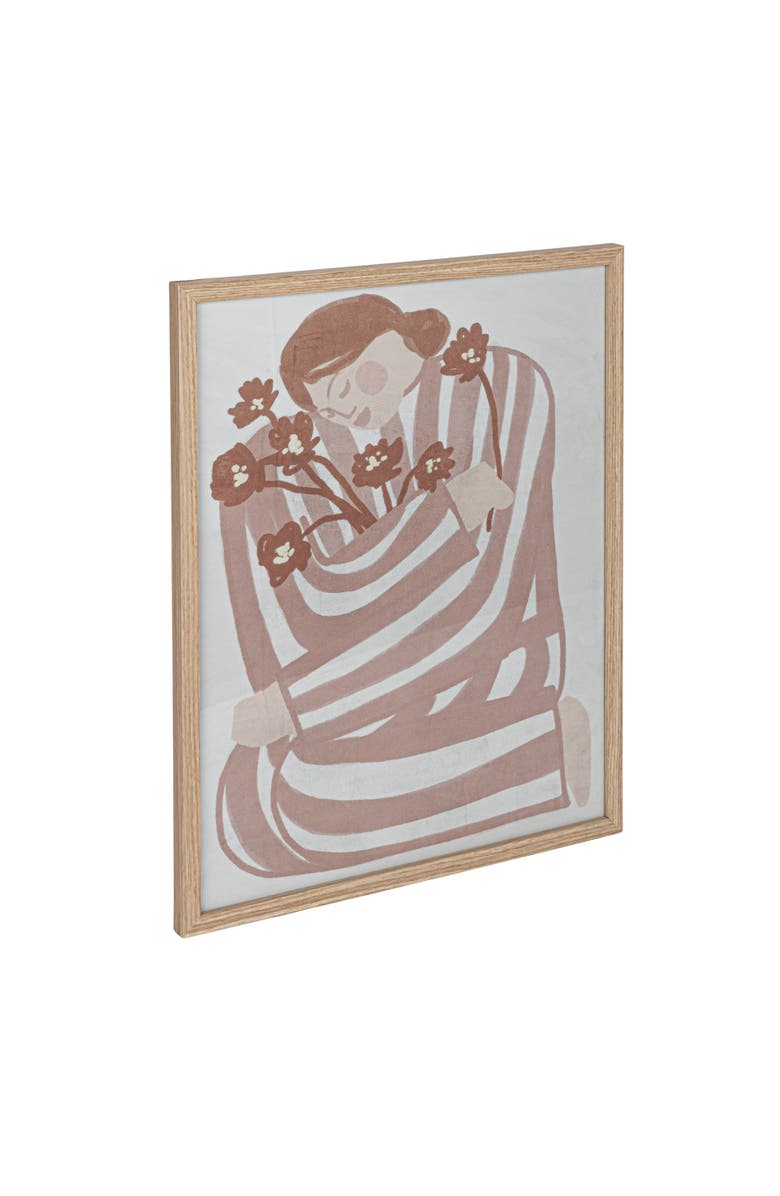 Storied Home Reclaimed Wood and Glass Wall Art with Woman and Flowers, Main, color, Multicolor