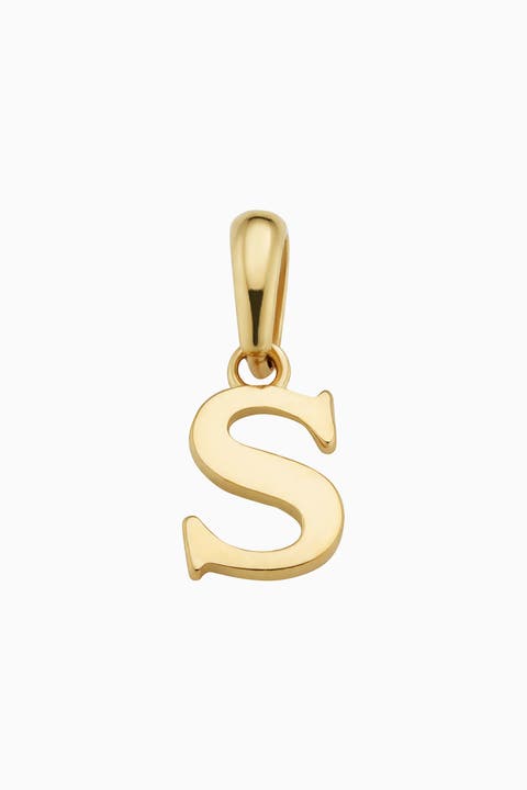 14K Gold My Letter Initial Pendant Charm