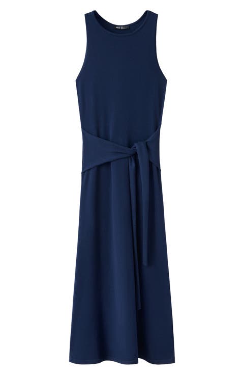 Tie Detail Sleeveless Knit Dress