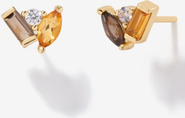 Little Sky Stone Seraphina Citrine Smoky Quartz Stud Earrings