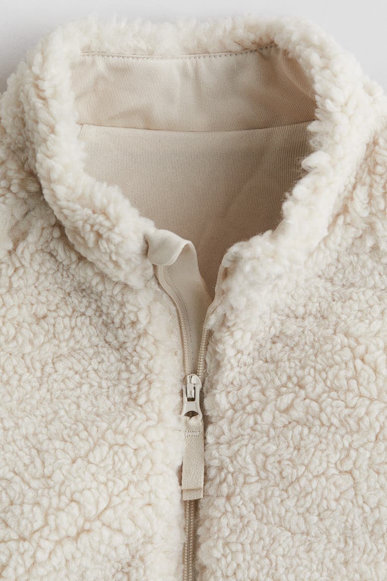 Hooded Pile Jacket, Alternate, color, Cream