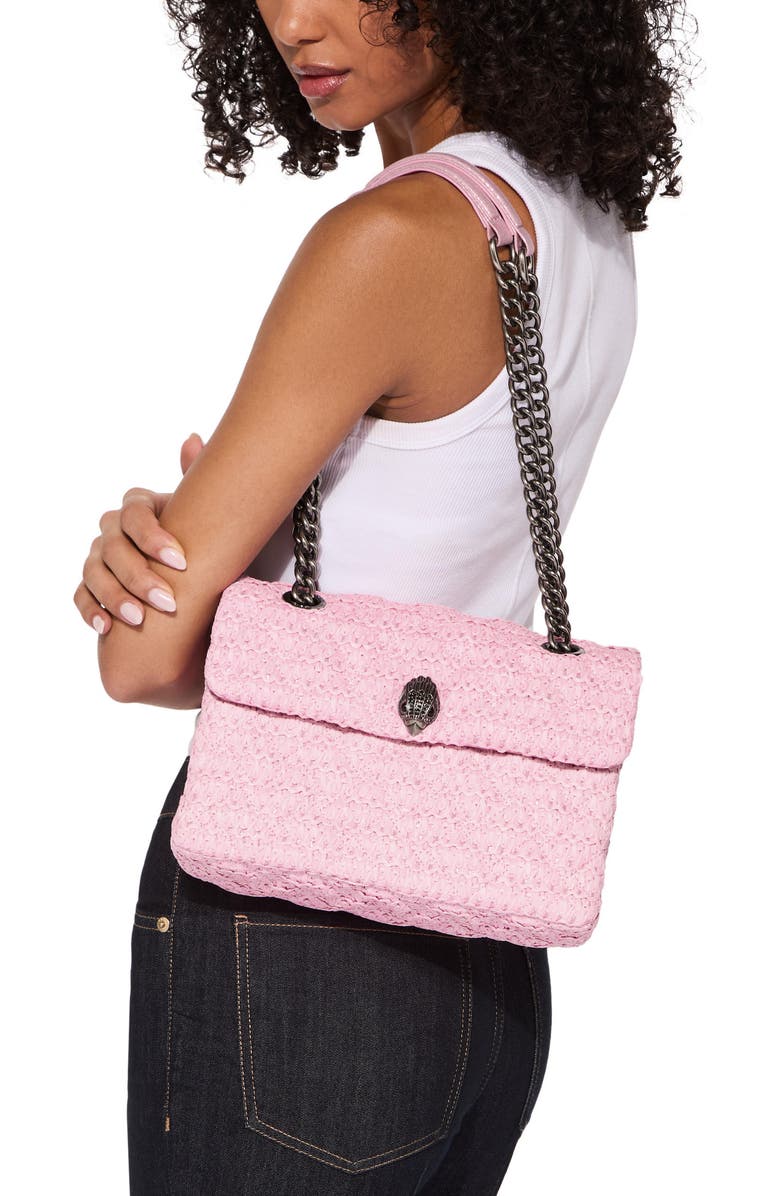 Kurt Geiger London Kensington Raffia Convertible Shoulder Bag, Alternate, color, Pink