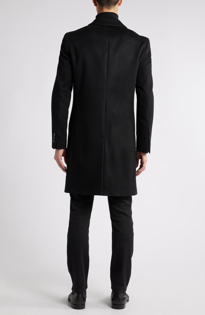 BOSS Hyde Felted Wool & Cashmere Car Coat, Alternate, color, Blk