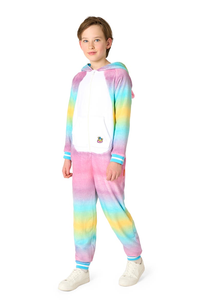 OppoSuits Kids' Unicorn One Piece Hooded Jumpsuit, Alternate, color, Pink Multi