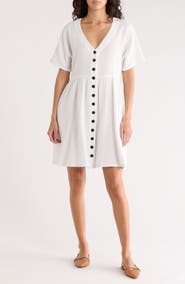Madewell Lightspun Button Front Minidress