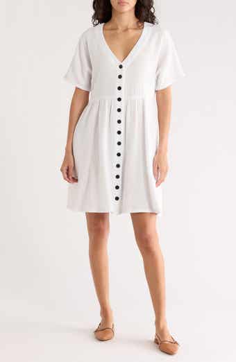 Madewell Lightspun Button Front Minidress