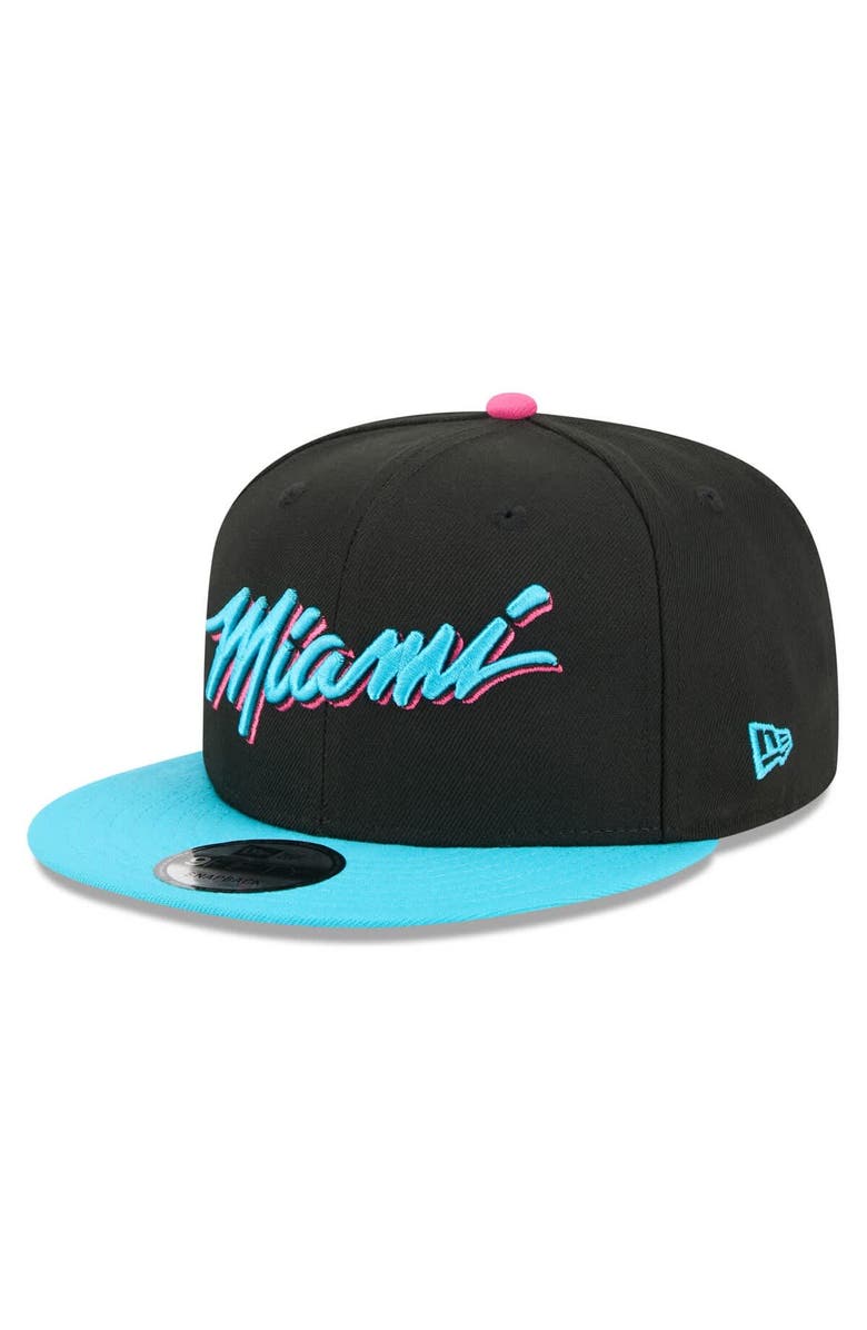 New Era Men's New Era Black/Turquoise Miami Heat 2025/26 City Edition 9FIFTY Snapback Hat, Alternate, color, Black