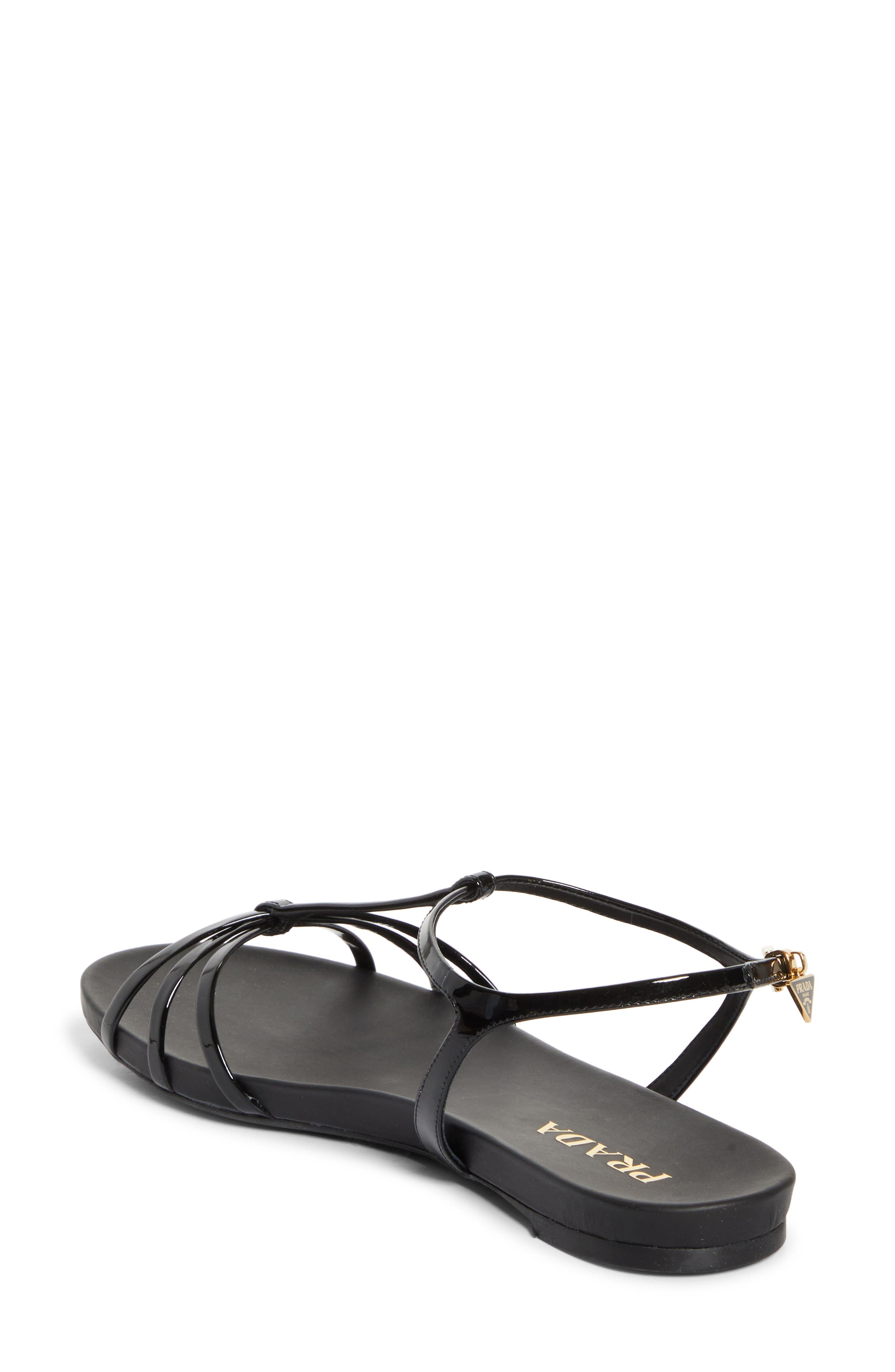 Prada Cage Strap Sandal, Alternate, color, Black