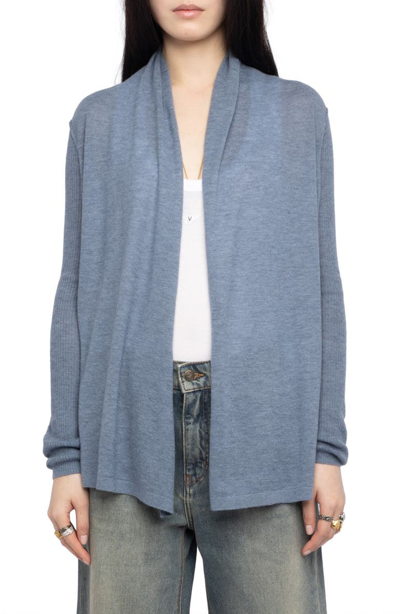 Zadig & Voltaire Robyn Open Front Cashmere Cardigan, Main, color, Sixtine