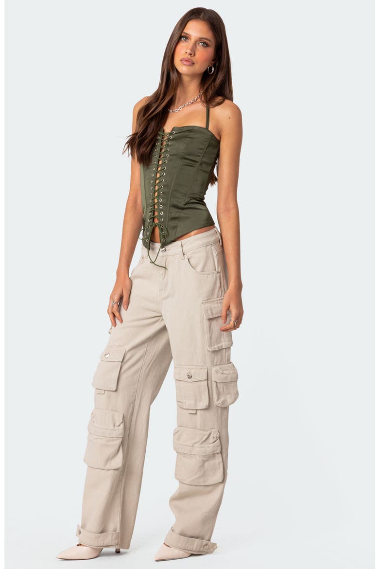 Oversize Boyfriend Cargo Jeans, Alternate, color, STONE