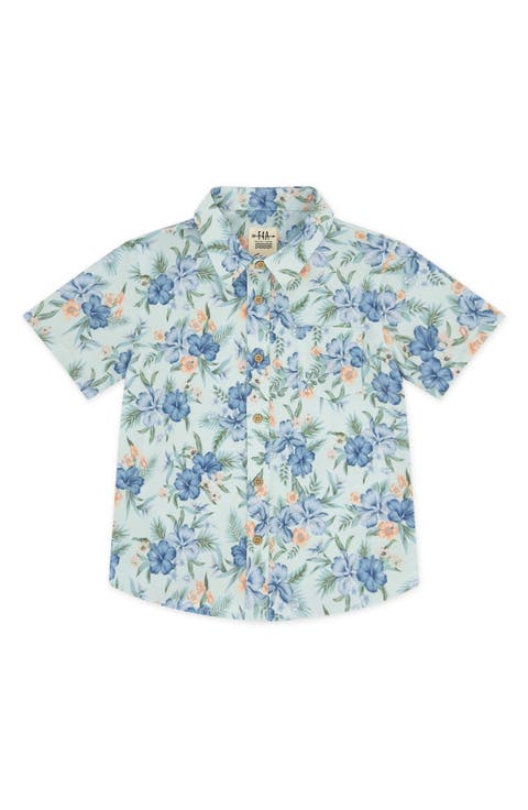 Kids' Floral Short Sleeve Button-Up Shirt (Little Kid)