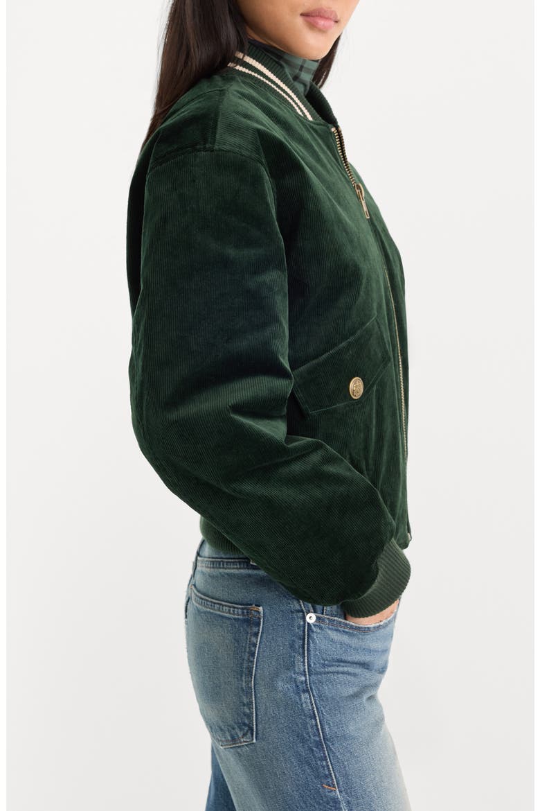 The Cord Varsity Jacket, Alternate, color, FOREST GREEN