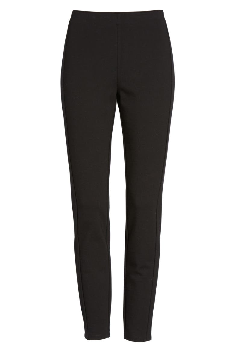 Skinny Ponte Knit Pants, Alternate, color, BLACK