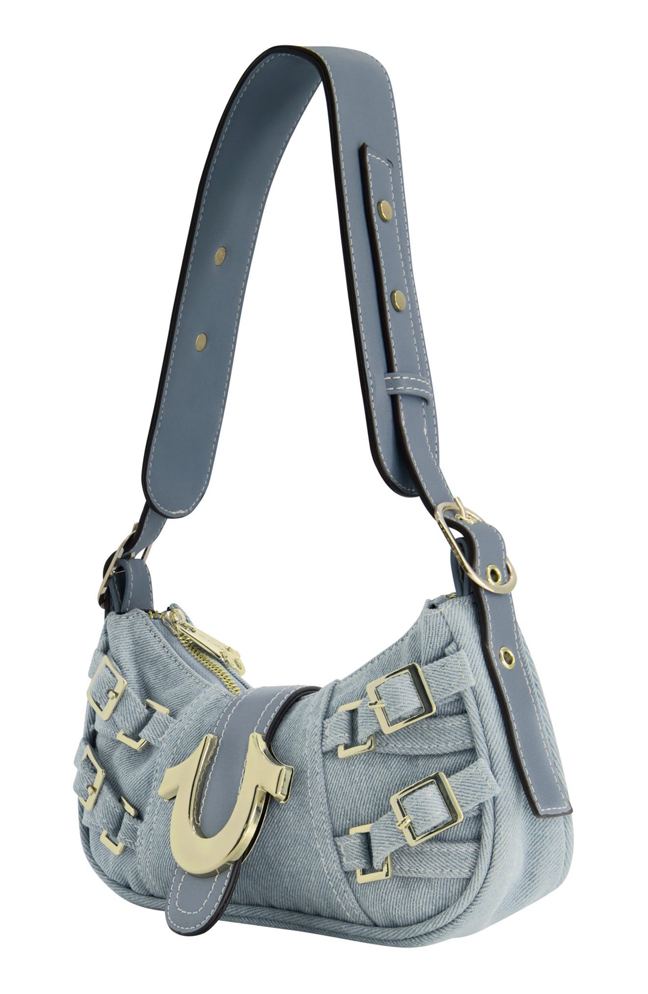 Multi-Strap Denim Shoulder Bag, Alternate, color, DENIM