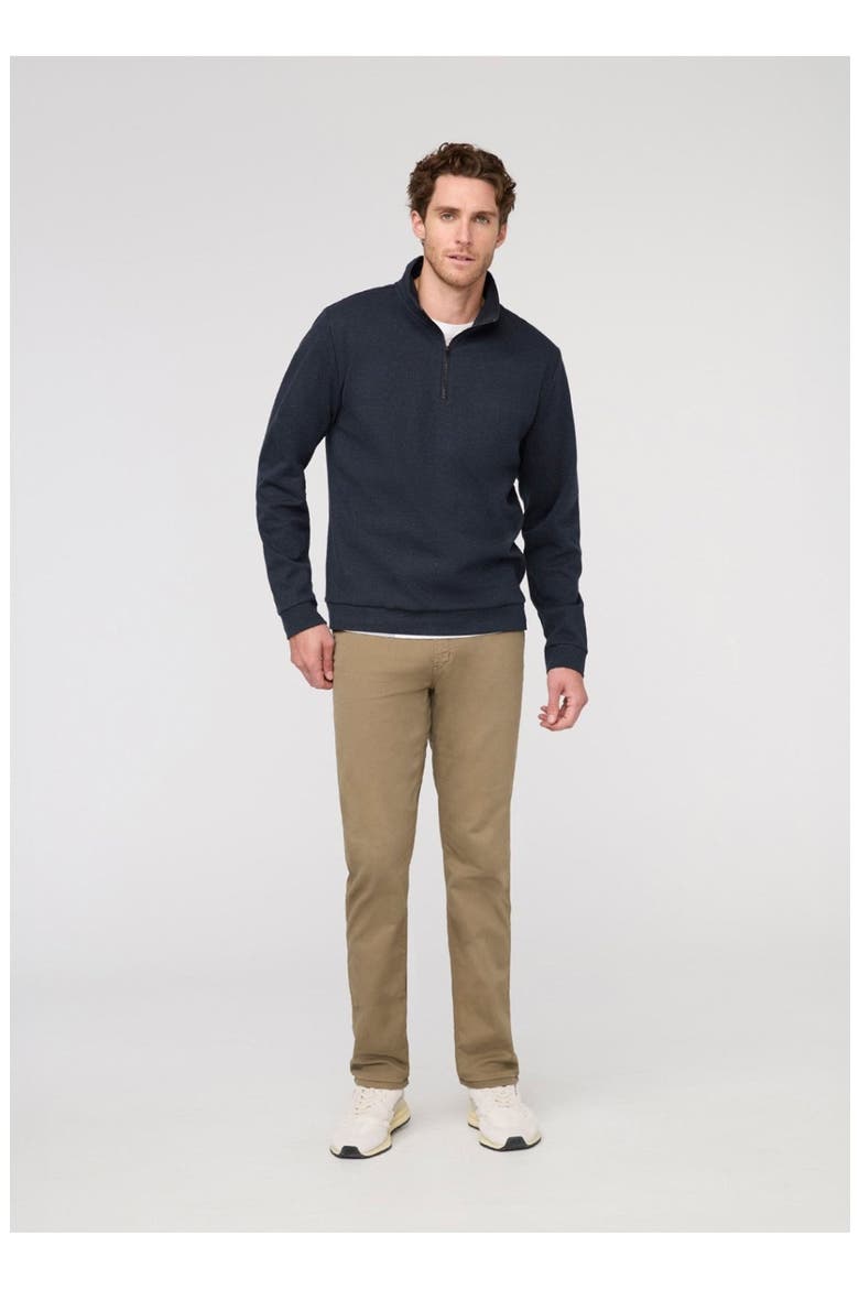 Performance Flannel Quarter Zip, Alternate, color, Heather-Navy