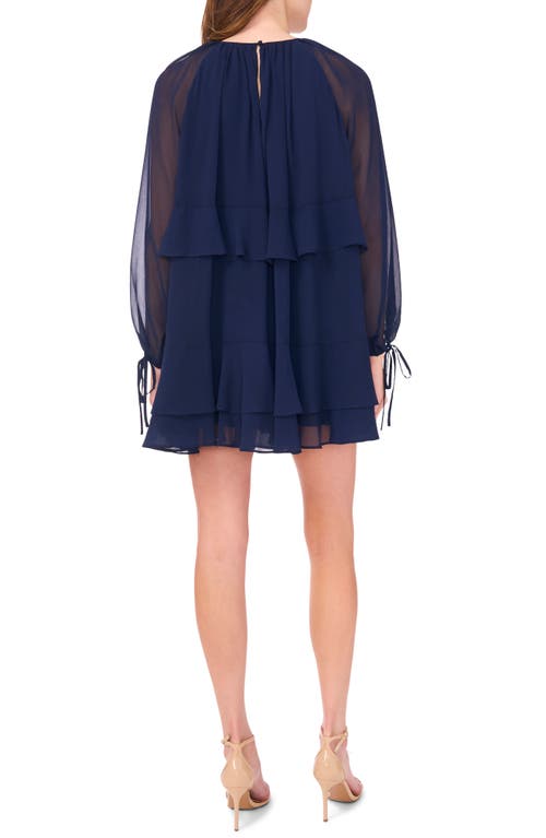 Parker The Ivonne Long Sleeve Minidress In Blue