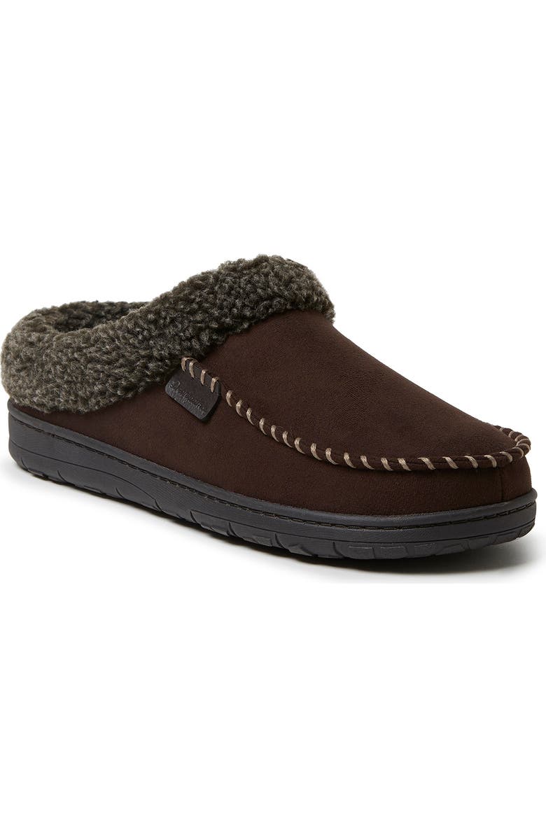 DEARFOAMS Brendan Microfiber Faux Fur Lined Clog Slipper, Main, color,