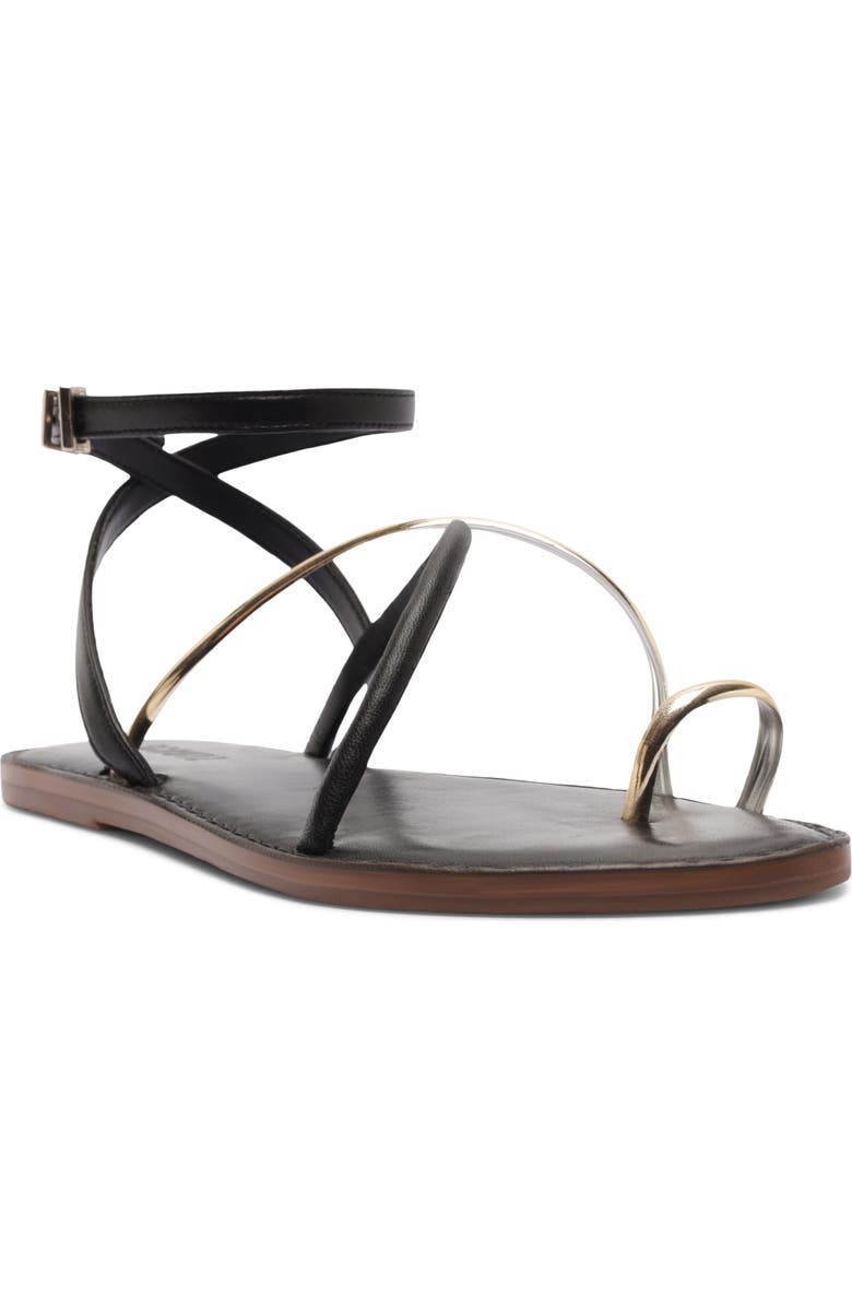 Schutz Valeria Toe Loop Ankle Strap Sandal, Main, color, Black