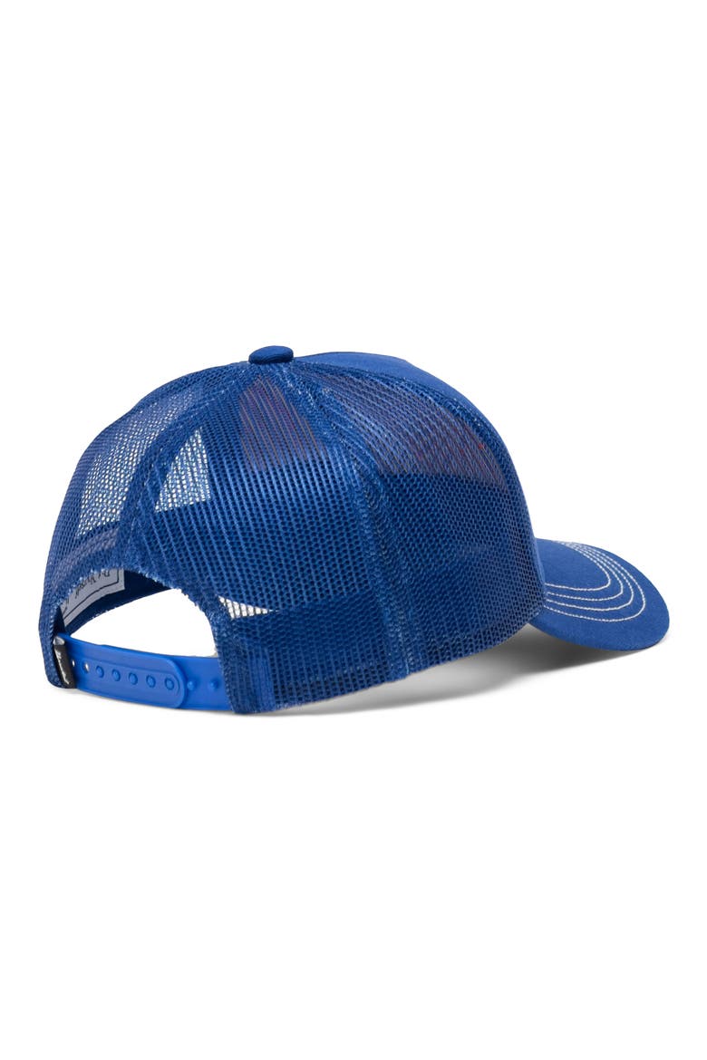 Kids' Whaler Mesh Trucker Hat, Alternate, color, SODALITE BLUE/WHITE STITCH
