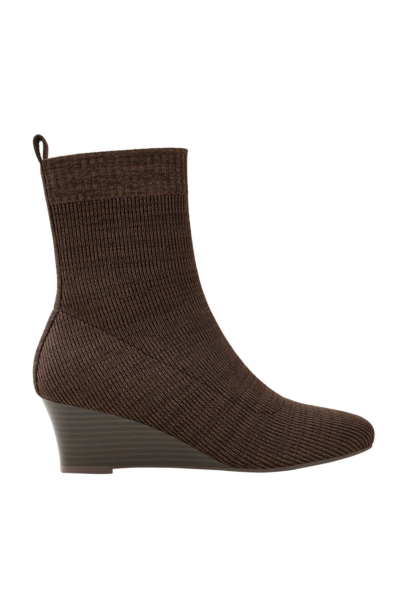VIVAIA Margot Wedge Bootie Square-Toe Water-Repellent Boots, Alternate, color, Dark Chocolate
