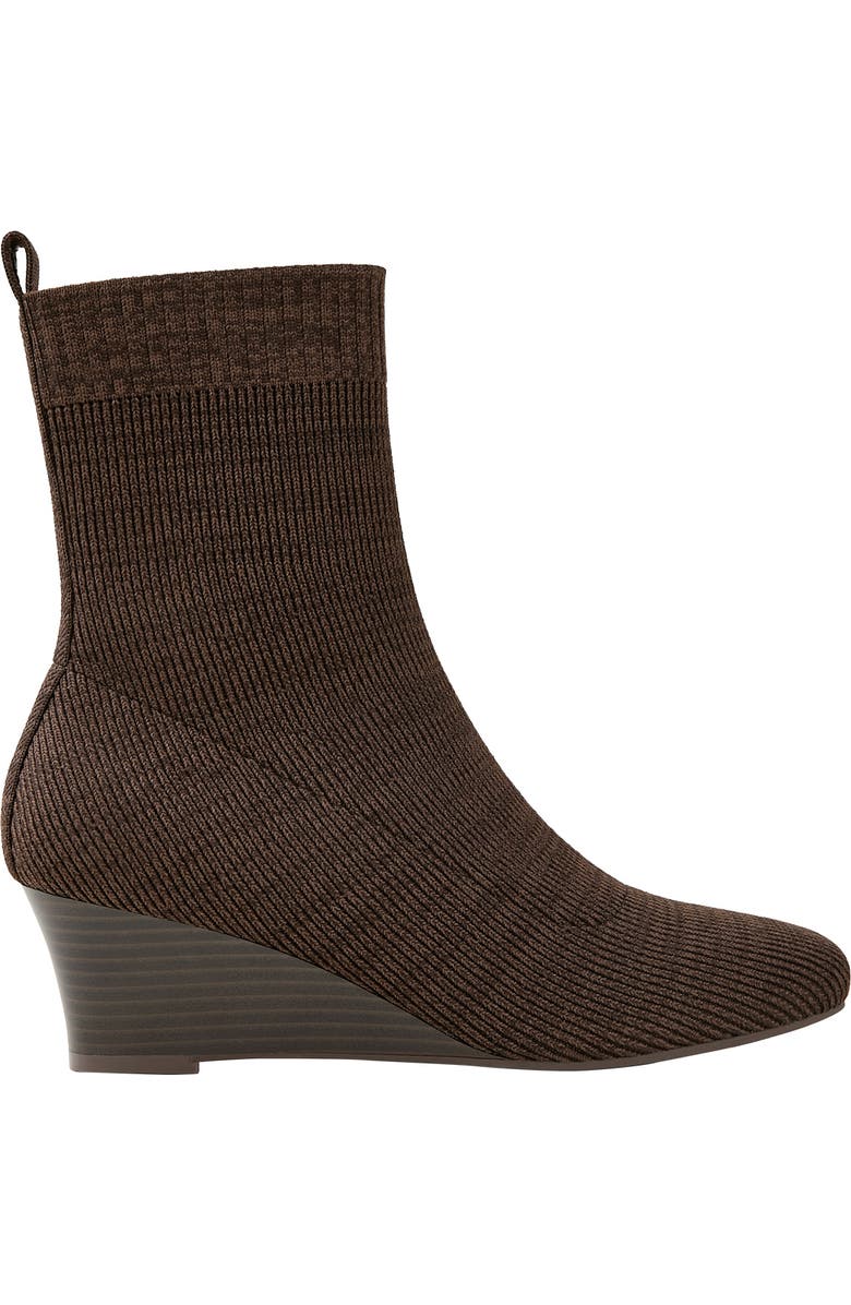 VIVAIA Margot Wedge Bootie Square-Toe Water-Repellent Boots, Alternate, color, Dark Chocolate