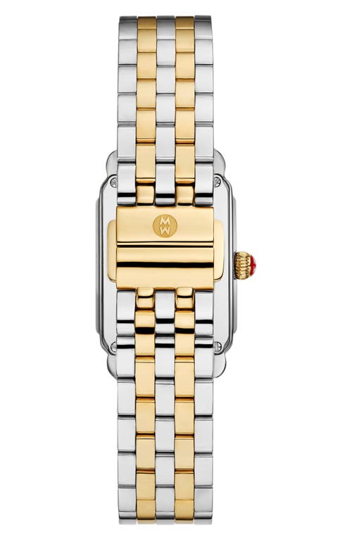 Michele Deco Park Mother-of-pearl Bracelet Watch, 23mm X 29mm In Two Tone