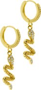 Adornia Snake Dangle Huggie Hoop Earrings
