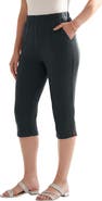 Roaman's Plus Size Soft Knit Relaxed Pull-On Capri Pant