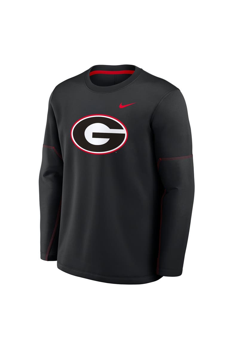 Men's Nike Black Georgia Bulldogs 2026 Sideline Coaches Therma-FIT Long Sleeve Top, Alternate, color, Black