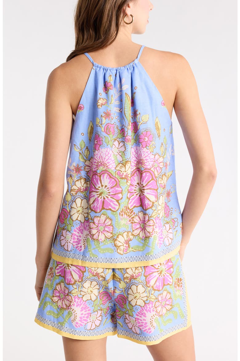 Floral Halter Top, Alternate, color, BLUE-PINK FLORAL