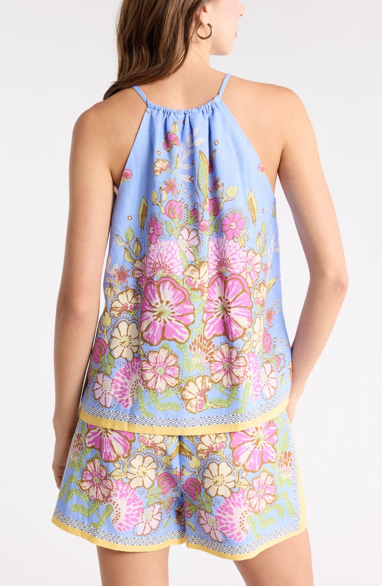 1901 Floral Halter Top, Alternate, color, Blue-Pink Floral