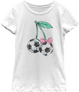 Lost Gods Girl's Lost Gods Soccer Cherries Watercolor Sketch  Graphic T-Shirt