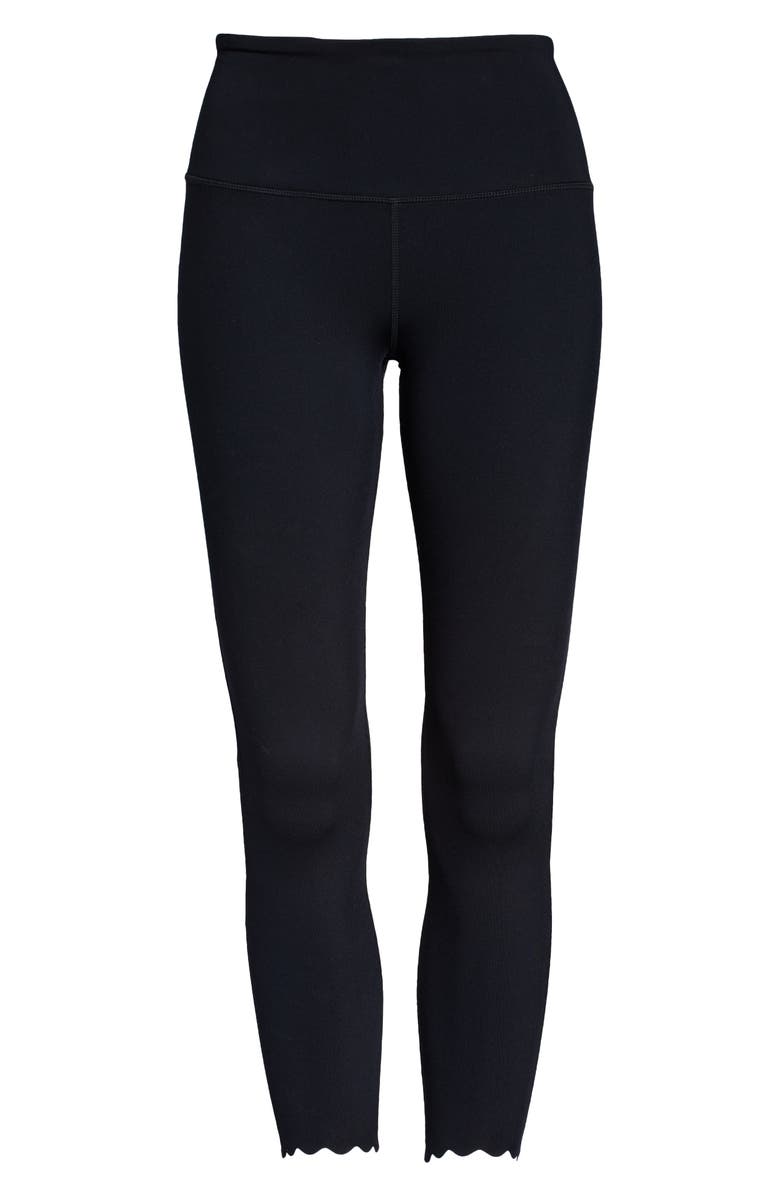 Zella Scalloped Studio Lite 7/8 Leggings, Alternate, color,